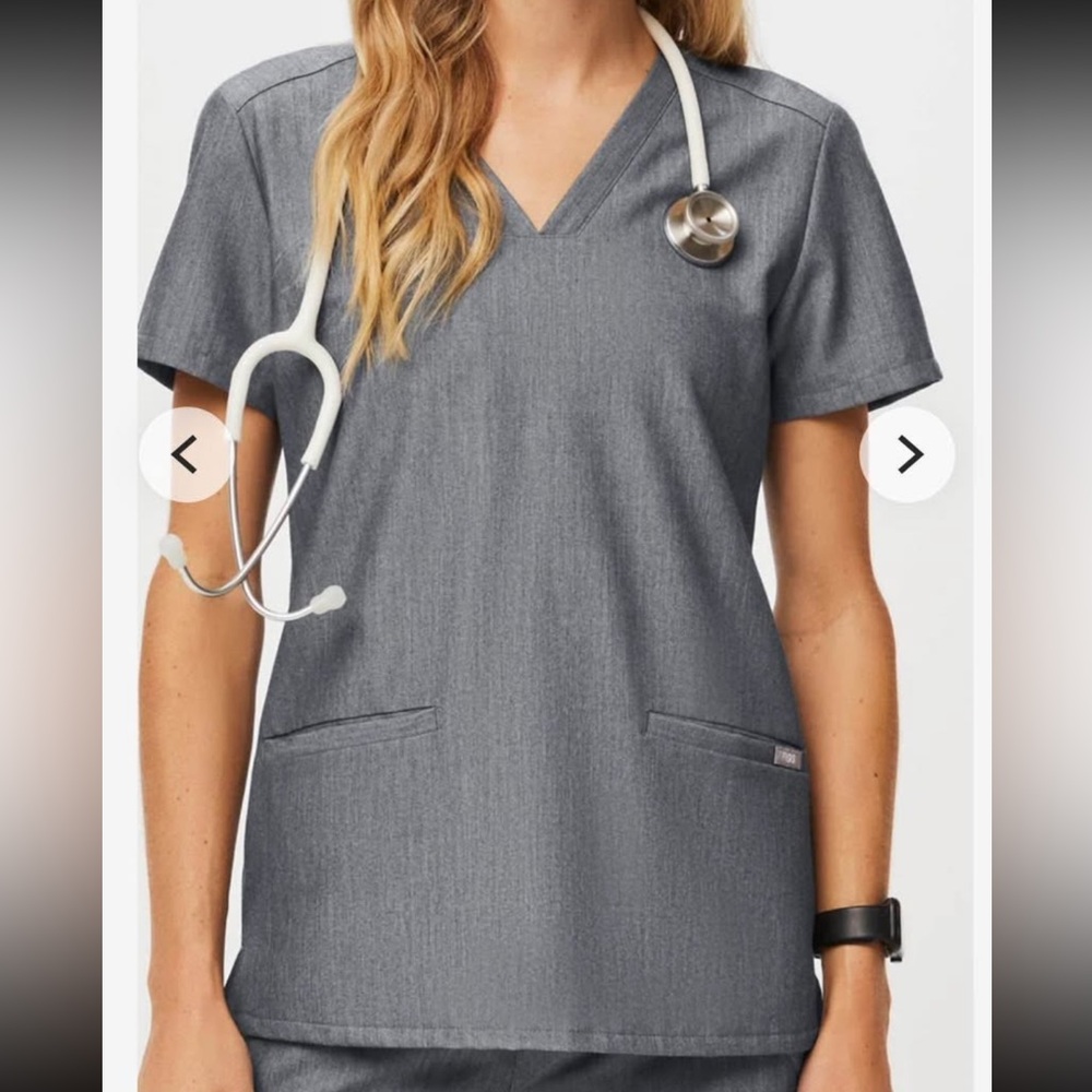 Figs Gray womens Scrub Top